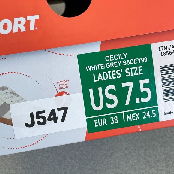 NEW J Sport Cecily Women's 7.5M  Sneakers White & Gray Casual Shoes - Picture 5 of 8